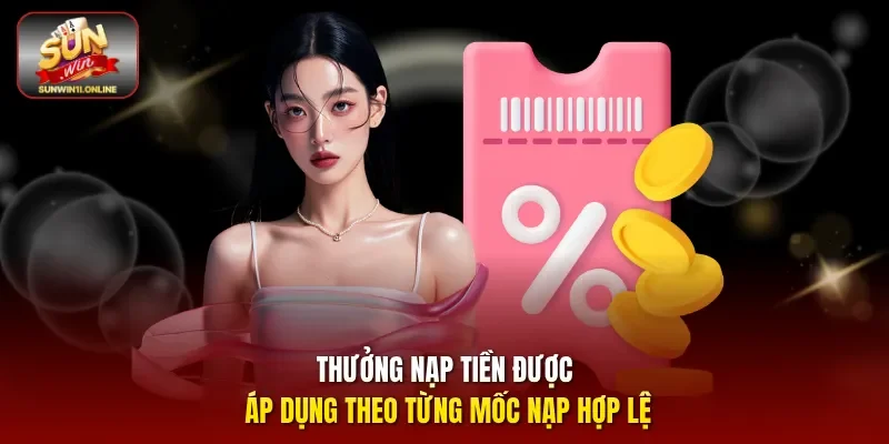 Khuyến Mãi Sunwin - Cơ Hội Nhận Ngàn Ưu Đãi Cực Giá Trị 2 Sunwin Thưởng nạp tiền được áp dụng theo từng mốc nạp hợp lệ.